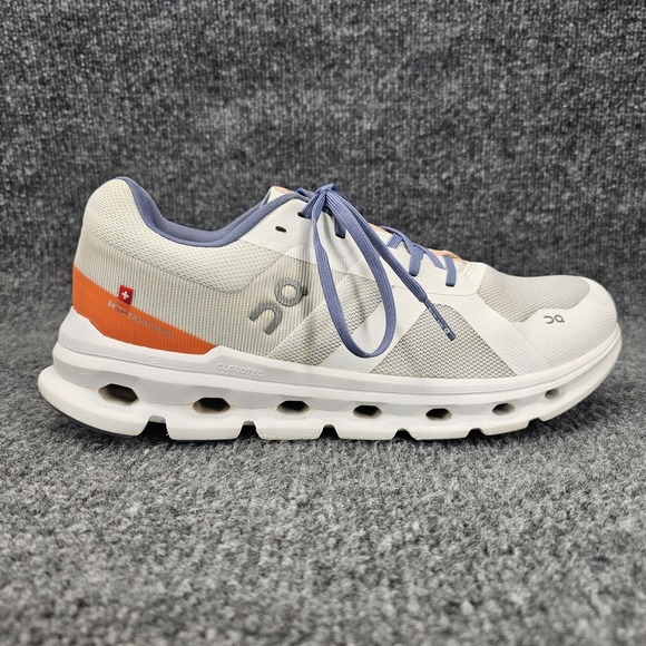On Cloudrunner Womens Size 10.5 White Flame Athletic Daily Trainer Running Shoes - Picture 1 of 14